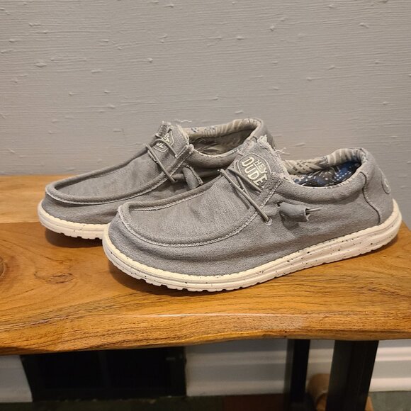 Hey Dude Wally Stretch, Men's Iron Gray Slip-on Casual Comfort Shoes - Size 10 - Picture 1 of 8